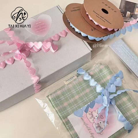 Luxury 520 Love Floral Bouquet Ribbon Christmas Wedding Polyester Ribbon for Cake Baking and Gift Packaging