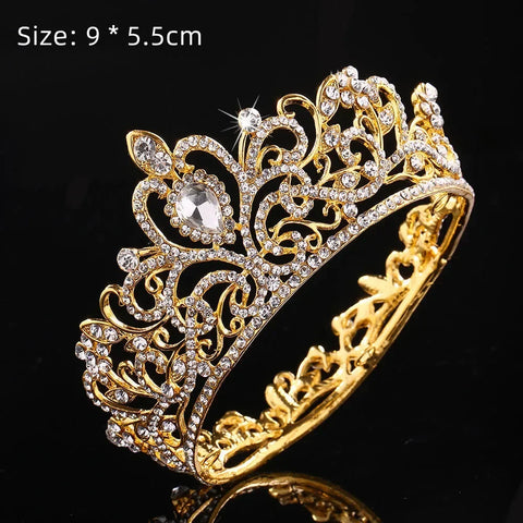 Princess Wedding & Birthday Party Supplies New Rhinestone Crown Cake Topper Children's Hair Accessories in Metal for Christmas
