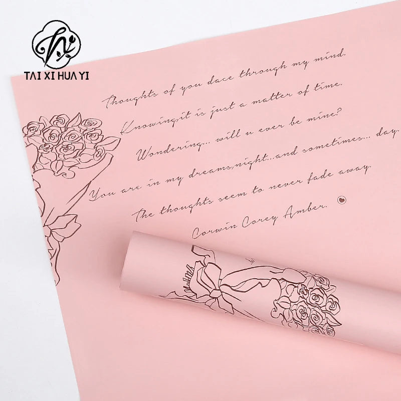 Vintage Waterproof Bouquet Flower Wrapping Paper PE Made From Premium Plastic Paper Material for Gift Wrapping