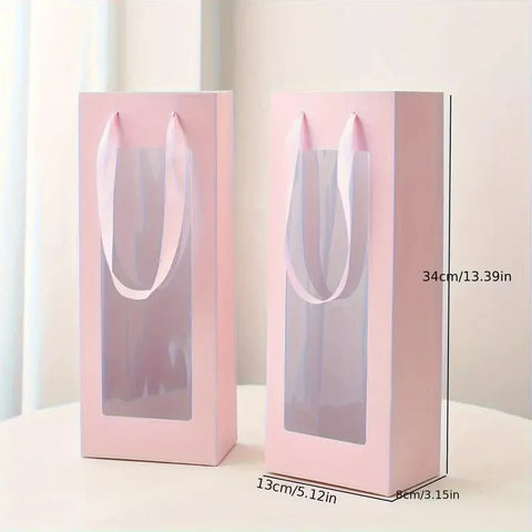 Nicro Single Bouquet Bag New Arrival Transparent Rectangular Hand Packaging for Flowers for Valentine's Day Recycled Materials
