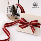 Two-color Woven Ribbon DIY Gift Packaging Ribbon with Fresh Flower for Birthday Halloween Wedding Christmas