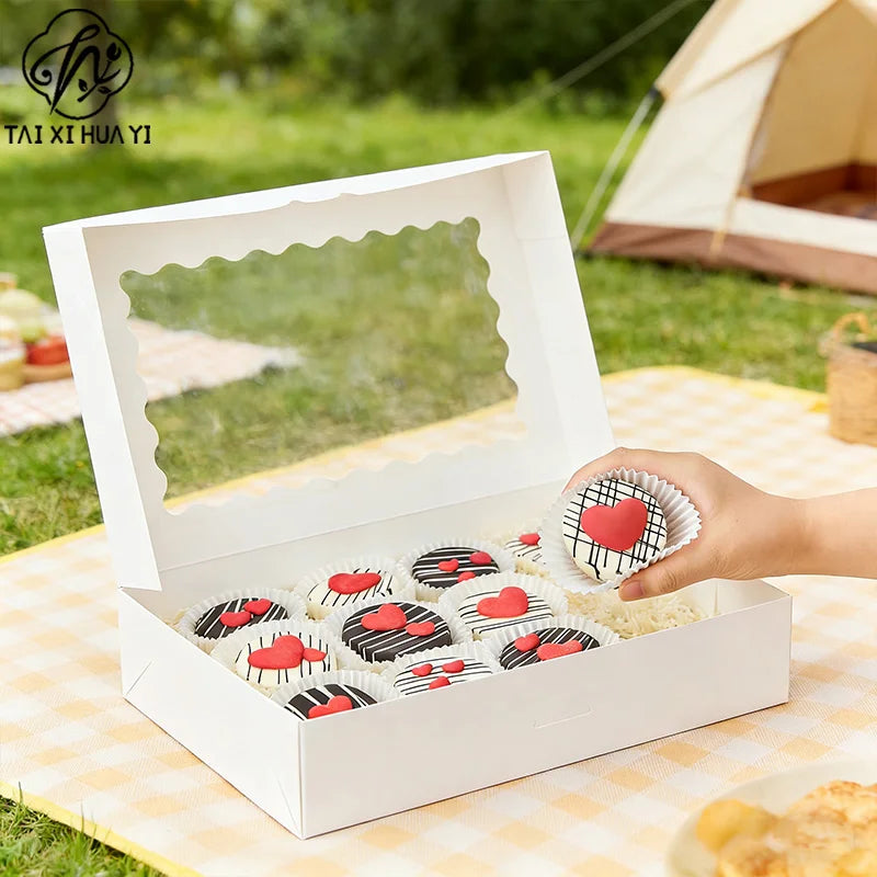 Customized Recycled Materials Embossing Cookie Bakery Cake Roll Drawer Cardboard Paper Box Lamination Disposable