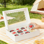 Customized Recycled Materials Embossing Cookie Bakery Cake Roll Drawer Cardboard Paper Box Lamination Disposable