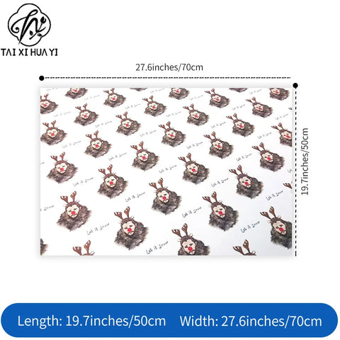 Personalized Custom Printed Eco-Friendly Wrapping Paper Roll Funny Reindeer Man Pattern Christmas Gift Wrap for Holiday Party