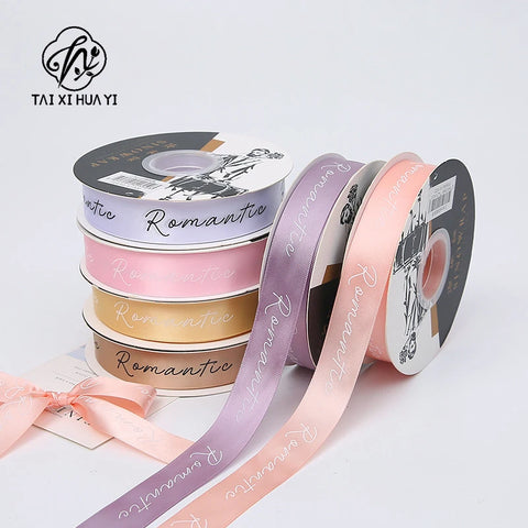 Luxury 2.5CM English Ribbon Romantic Flower Bouquet for Valentine's Day Christmas or Wedding Gift Ribbons