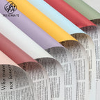 Snow White Flower Packaging Paper Single-Sided Coated OPP Waterproof Plastic with English Newspaper Design