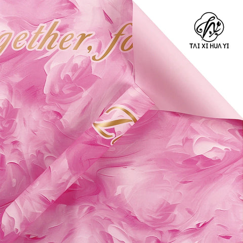 Double-sided Waterproof PVC Flower Wrapping Paper for Valentine's Day Bouquets and Gifts Florist Wrapper
