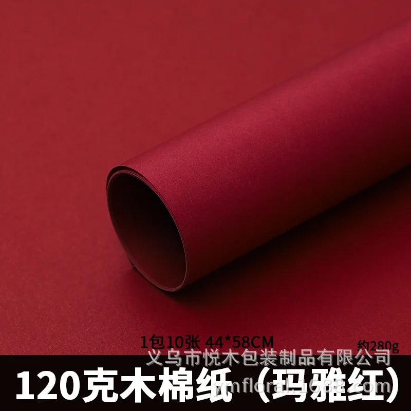 Waterproof Single-Sided Coated Plastic Flower Wrapping Paper Pure Solid Color Bouquet Packaging Sheets for Florists