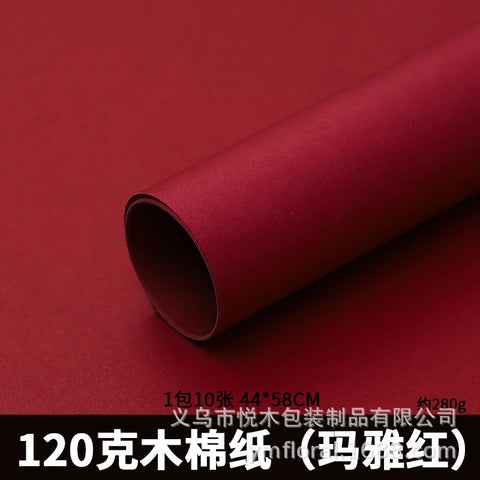 Waterproof Single-Sided Coated Plastic Flower Wrapping Paper Pure Solid Color Bouquet Packaging Sheets for Florists