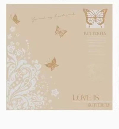 58*58cm Soft Waterproof Flower Wrapping Paper Butterfly Design Floral Printed Smooth Surface Injection Molding Stretch