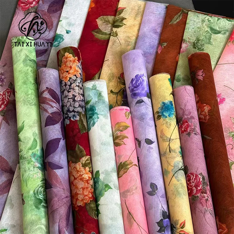 Waterproof Eco-Friendly Recyclable Korean Printed Pearlescent Film Floral Bouquet Wrapping DIY Customized pink Packing Paper