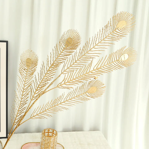 Golden Eucalyptus Ginkgo Gold Leaf Simulation Flower Hug Bucket Festive Christmas Wedding Graduation Decoration