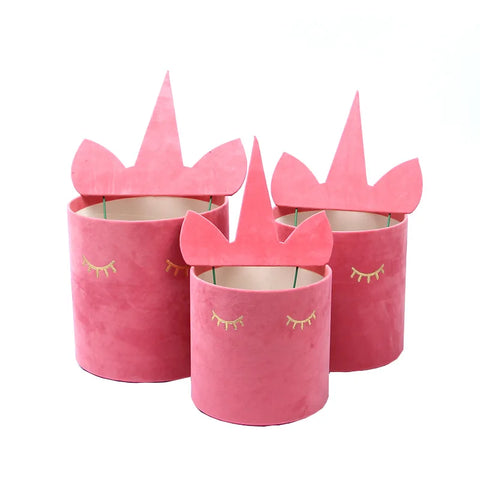 Velvet Hugging Bucket Flower Box Unicorn Split Waterproof Portable Flower Packaging for Household Products