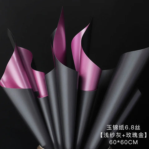 Matte Gold Sand Floral Bouquet Gift Packaging Paper Two-Tone Two-Sided Coating