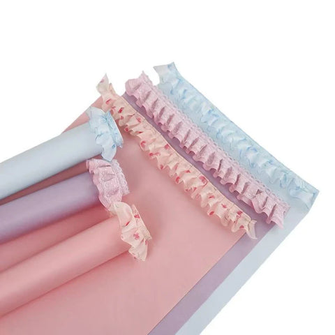 High-End Lace Edge Bouquet Wrapping Paper Single-Sided Coated Packaging Material