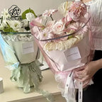 Gold Fluorescent Jelly Film Flower Bouquet Packaging Paper Waterproof with Single Side Coating