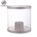 Portable Transparent Cylinder Flower Packaging Box Handle for Valentine's Day Embossed Matt Lamination Rigid Boxes for Bouquet