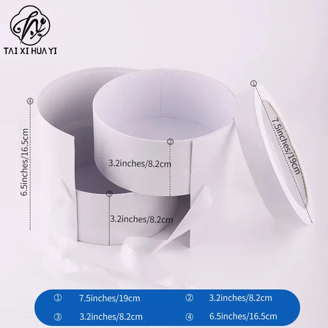 Elegant Luxurious Cardboard Recycling Box Sturdy Rose Floral Patterned Gift Packaging Made Coated Paper Cylinder Shape Vanishing