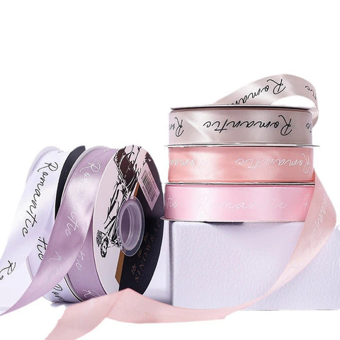 Luxury 2.5CM English Ribbon Romantic Flower Bouquet for Valentine's Day Christmas or Wedding Gift Ribbons