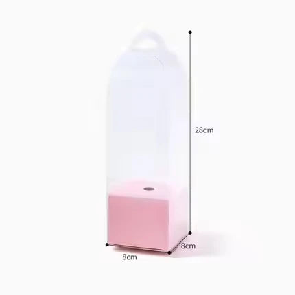 Single Portable PVC Transparent Panoramic Rose Bouquet Flower Boxes Christmas Cute Little Rose Gift Box with Embossing Printing