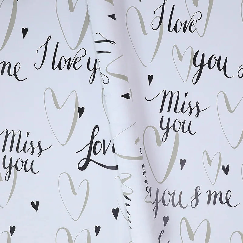Waterproof Floral Heart in Love Bouquet Packaging Paper Single Side Coated Flower Art Paper