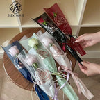 Elegant Rose Bouquet Bag for Mother's Day Valentine's Day Fresh Flower Packaging PE Coating