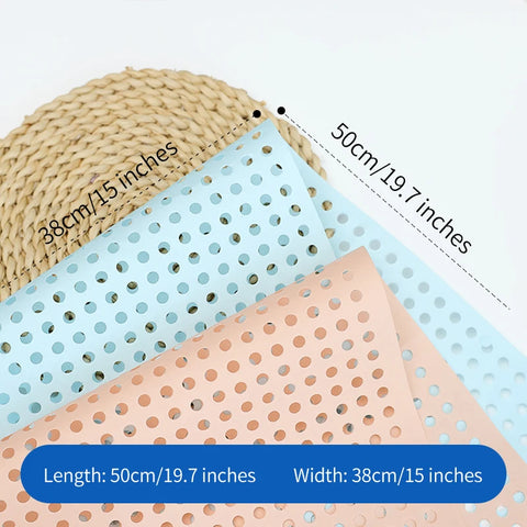 Single-Sided Coated Embossed Hollow Hole Paper Flower Waterproof Decorative Packaging Paper