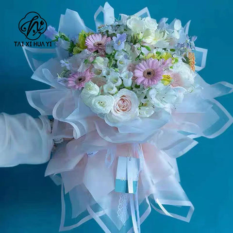 High Quality Thick Waterproof Flower Wrapping Tissue Paper Double Sided with Fog Surface Matte Color for Birthday Packaging Roll