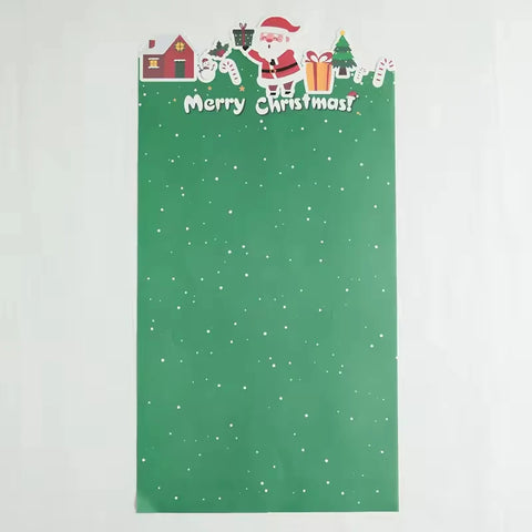 Christmas Floral and Snowman-themed Gift Wrapping Paper PE Coated 'Christmas Eve' for Apple Bouquet Wrap