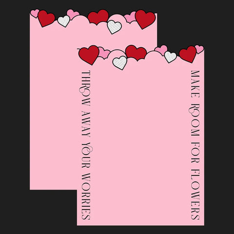 Heart-shaped Flower Wrapping Paper Double-sided PE Coating Antistatic for Valentine's Day Art Paper Packaging