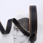 2.5cm Double Side Satin Ribbon Gold Edged Polyester for Wedding or Fashion for Gift & Flower Wrapping Christmas Ribbons
