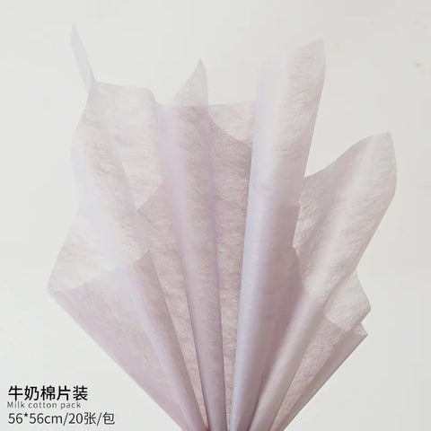 Korean Style Single-Sided Coated Cotton Paper Milk Cotton Flower Packaging with Extracted Design