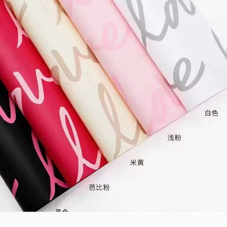 Valentine's Day Big Love Flower Wrapping Paper Bouquet Waterproof DIY Material Rose Packaging for Flower Shop Wholesale