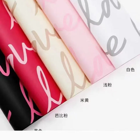 Valentine's Day Big Love Flower Wrapping Paper Bouquet Waterproof DIY Material Rose Packaging for Flower Shop Wholesale