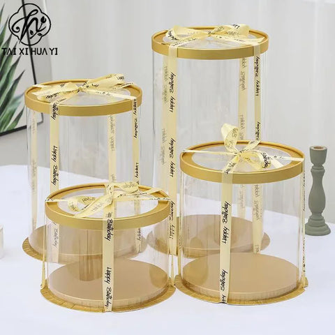 Customized Modern Luxury Transparent Flower Boxes for Valentine's Day Portable Rigid Boxes Handle Embossing Matt Lamination