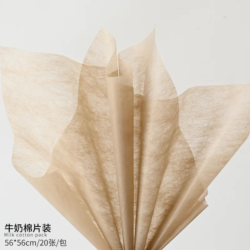 Korean Style Single-Sided Coated Cotton Paper Milk Cotton Flower Packaging with Extracted Design
