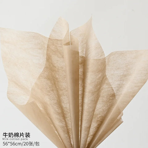 Korean Style Single-Sided Coated Cotton Paper Milk Cotton Flower Packaging with Extracted Design