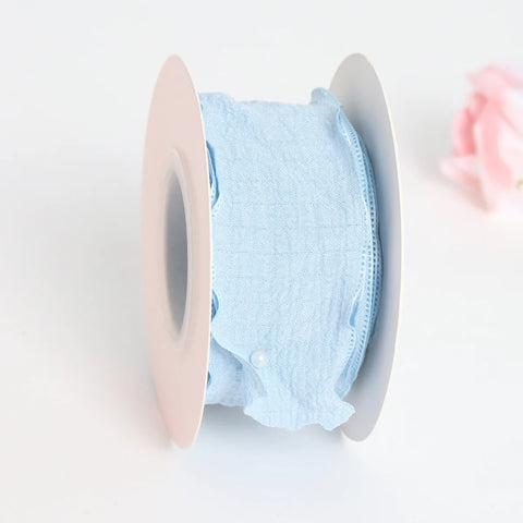 Luxury Folded Satin Ribbon Wavy Roll with Ruffled Edge-Fashionable Strap for Valentine's Day Wedding & Christmas Gift Wrapping
