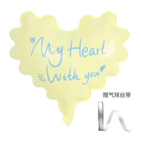 Waterproof Heart-Shaped Balloon for Valentine's Day Wave Floral Resin Paper Packaging Bouquet for Flowers