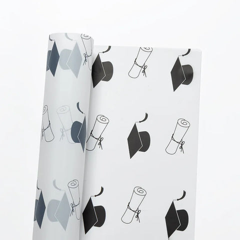 Waterproof Bow Book Roll Flower Wrapping Paper for Graduation Season Coated Material