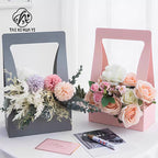 Simple Portable Paper Box Matt Lamination Flower Basket for Wedding Decor Packaging for Flowers and Folders