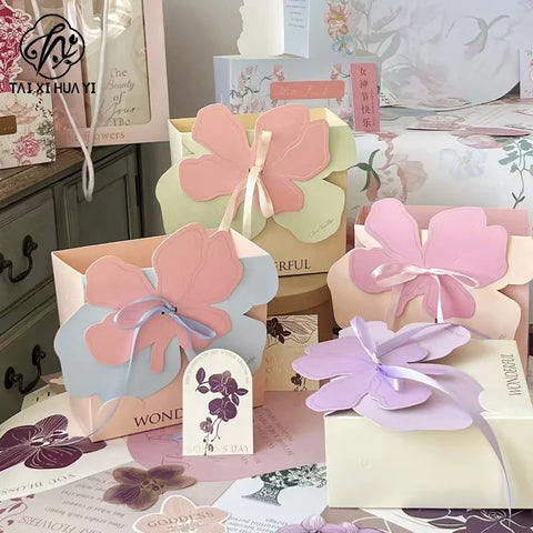 Portable Foldable Craft Paper Flower Box Handmade Floral Gift Packaging Materials for Flowers