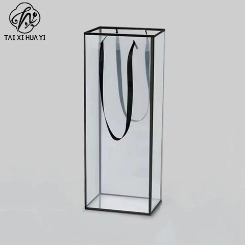 Customized Transparent PP Flower Bag Transparent Flowers Packing Bag Portable Pp Material Tote Bag