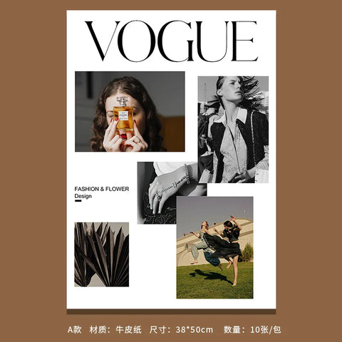 Pictorial Style DIY Material Fashion Cover Flower Kraft Paper with Single-sided Coating for Packaging