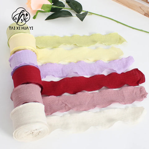 Luxury Folded Satin Ribbon Wavy Roll with Ruffled Edge-Fashionable Strap for Valentine's Day Wedding & Christmas Gift Wrapping