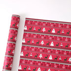 Christmas Floral Unique Gift Wrapping Paper Waterproof Reindeer Red Green Flower Patterns Single Side Coating