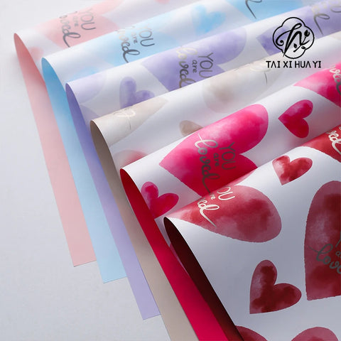 Waterproof Ouya Paper Valentine's Day Bouquet Packaging Single Side Coated Love at First Sight