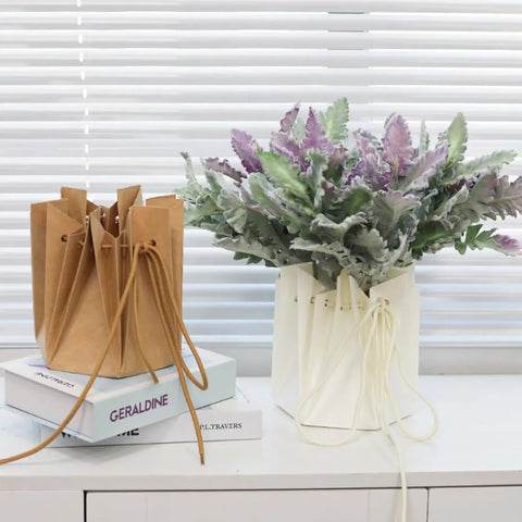 Portable  Paper Trapezoidal Hand-held Flower Bouquet Packaging Inner Liner and Fixed Rose Hugging Bag with Waterproof Feature