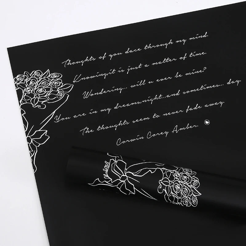 Vintage Waterproof Bouquet Flower Wrapping Paper PE Made From Premium Plastic Paper Material for Gift Wrapping