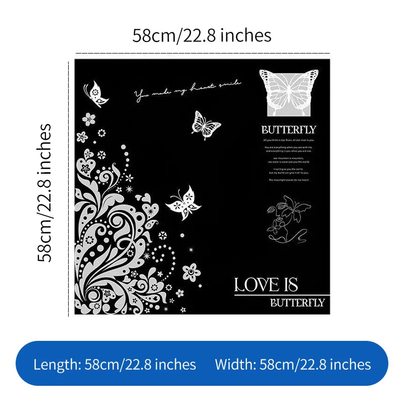 Waterproof Gift Bouquet Packaging Paper Nosha Paper with Single-sided Coating Butterfly Print Design